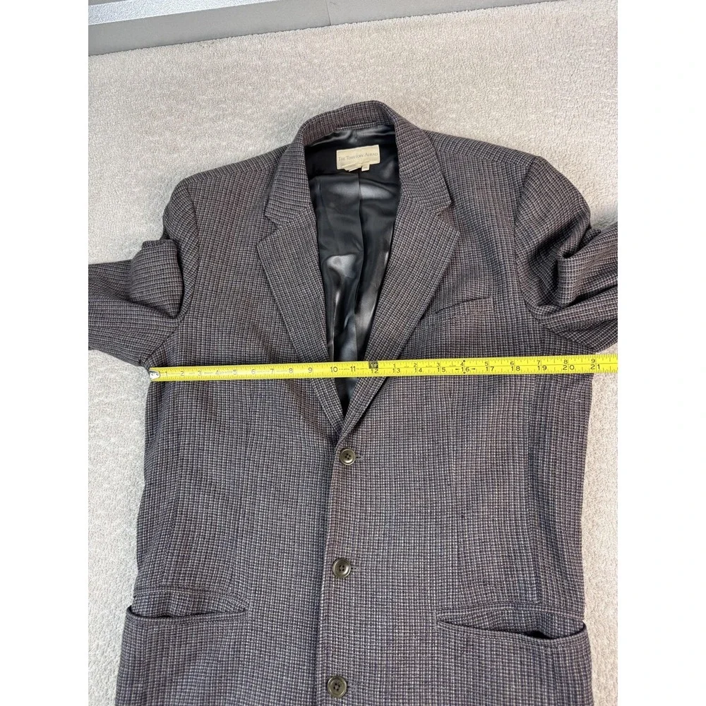 Territory‎ Ahead Blazer Mens 46L Brown Gray 100% Silk Houndstooth Sport Coat